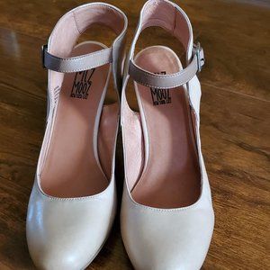 Miz Mooz Cream 2 inch Heel Sandal
